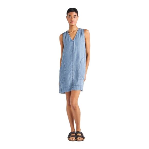 Splendid Dresses & Skirts - Splendid Denim Lagenlook Sleeveless Large Pocket Jean Mini Dress Women's Sz S